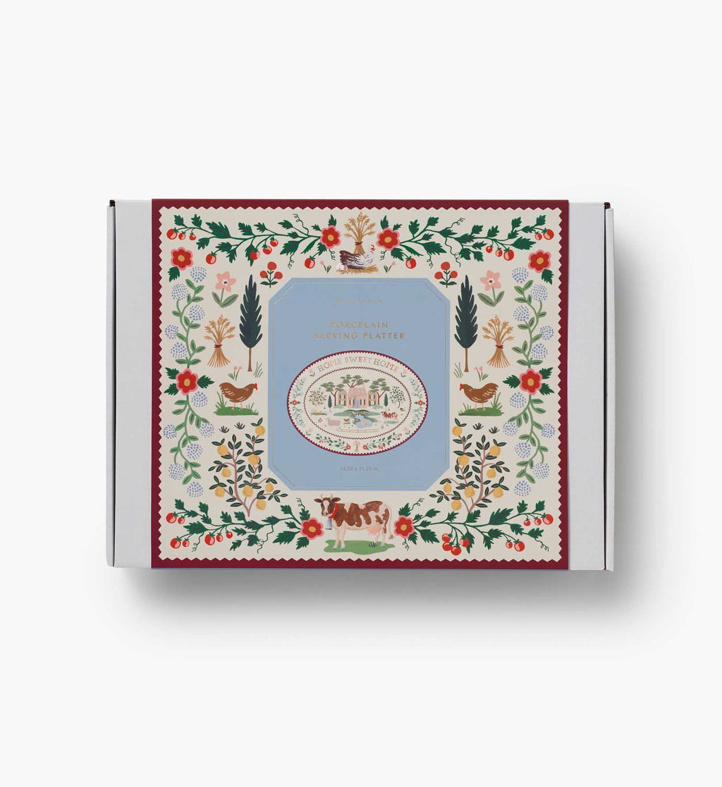Large Porcelain Serving Platter - Home Sweet Home